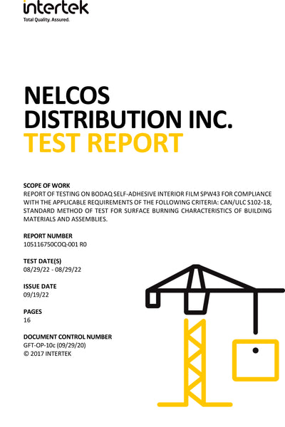 CAN/ULC Test of Surface|Burning Characteristics