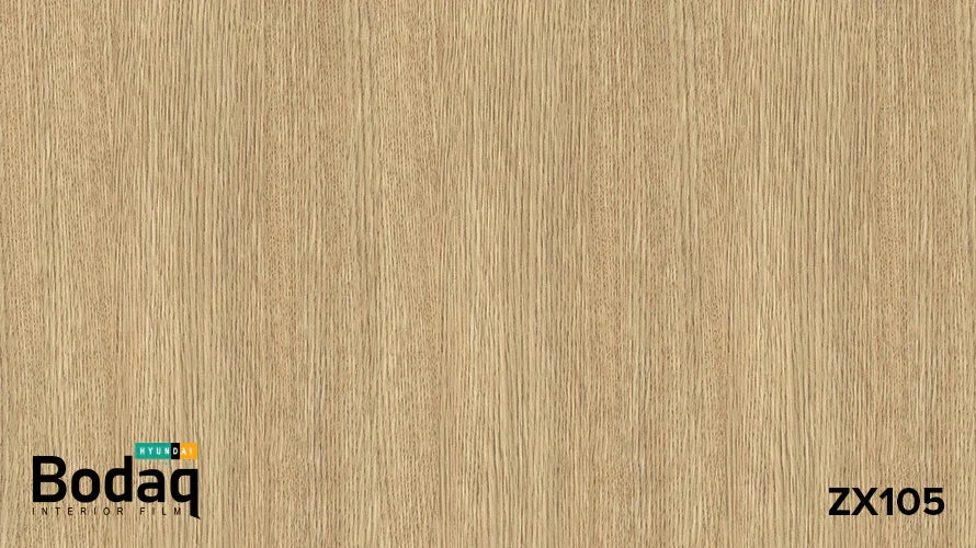 Bodaq Hyundai wood grain interior film sample ZX105 with natural light oak texture