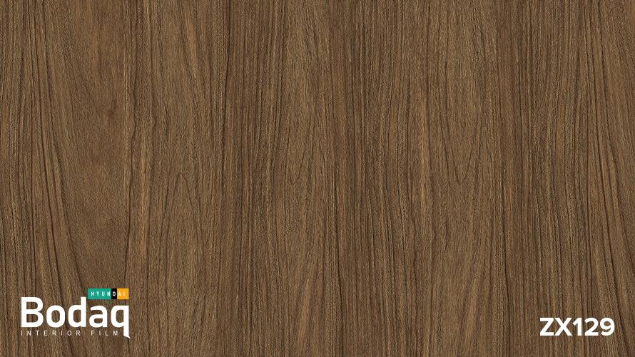 Bodaq Hyundai wood grain interior film sample ZX129 with natural brown texture
