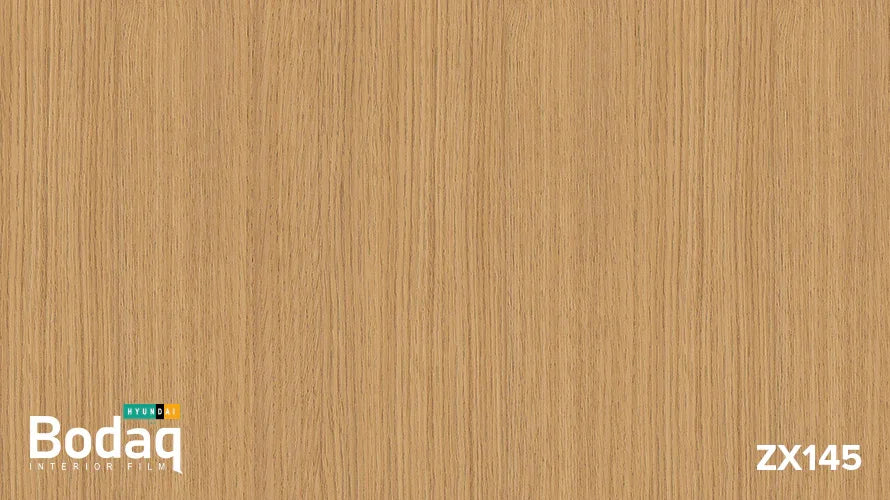 Bodaq ZX145 natural wood grain interior film by Hyundai with light brown texture