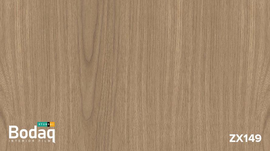 Bodaq Hyundai interior film wood texture sample ZX149 with natural light brown grain